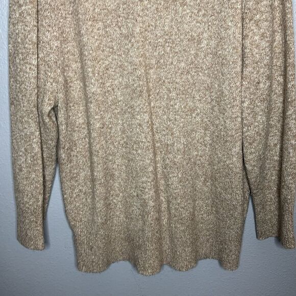 A New Day Tan Brown Vneck Oversized Knit Sweater Size Large - Picture 9 of 9
